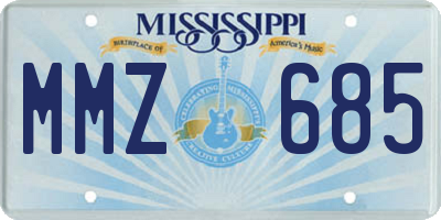 MS license plate MMZ685