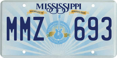 MS license plate MMZ693