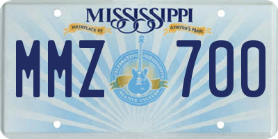 MS license plate MMZ700