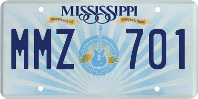 MS license plate MMZ701