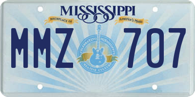 MS license plate MMZ707