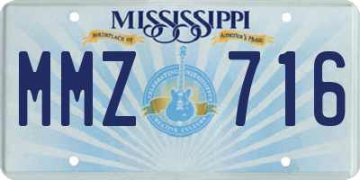 MS license plate MMZ716