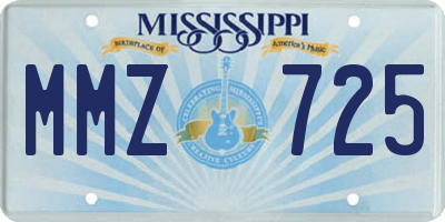 MS license plate MMZ725