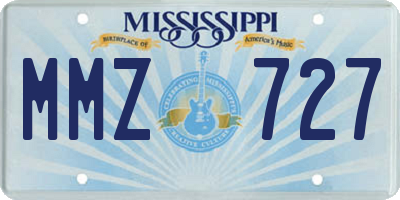 MS license plate MMZ727