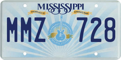 MS license plate MMZ728