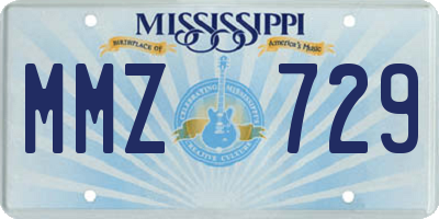 MS license plate MMZ729