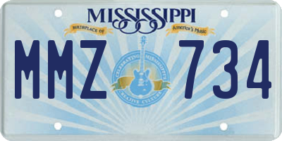 MS license plate MMZ734