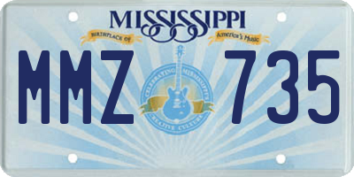MS license plate MMZ735