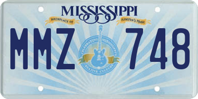 MS license plate MMZ748