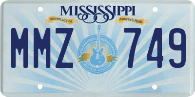 MS license plate MMZ749