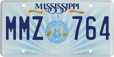 MS license plate MMZ764