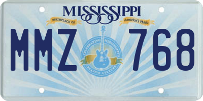 MS license plate MMZ768