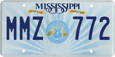 MS license plate MMZ772