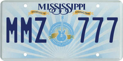 MS license plate MMZ777