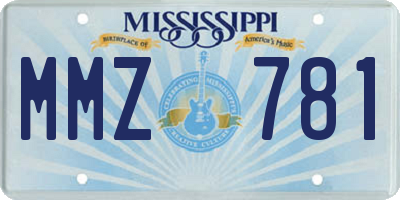 MS license plate MMZ781