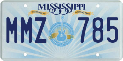 MS license plate MMZ785