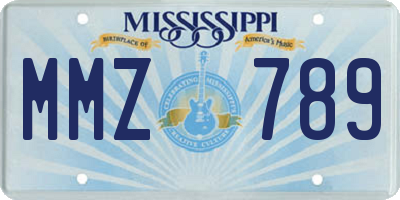 MS license plate MMZ789