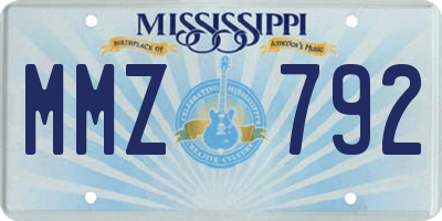 MS license plate MMZ792