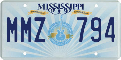 MS license plate MMZ794