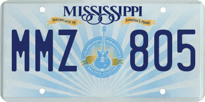 MS license plate MMZ805
