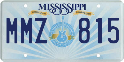MS license plate MMZ815