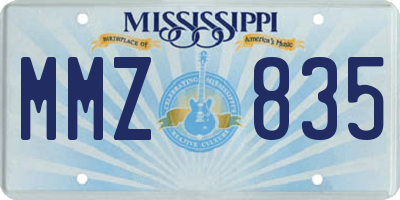 MS license plate MMZ835