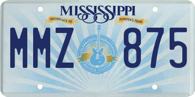 MS license plate MMZ875