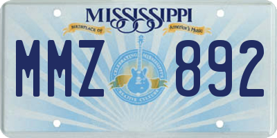 MS license plate MMZ892