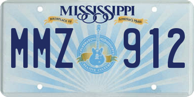 MS license plate MMZ912