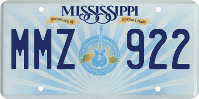 MS license plate MMZ922