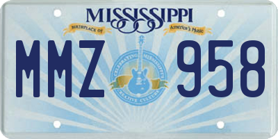 MS license plate MMZ958