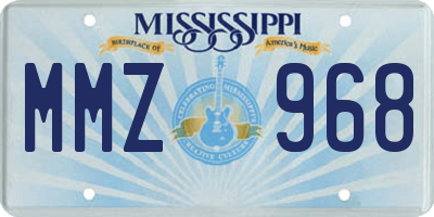MS license plate MMZ968