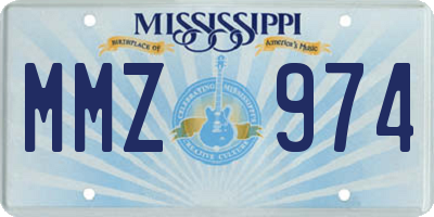 MS license plate MMZ974