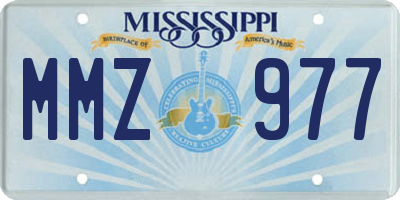 MS license plate MMZ977