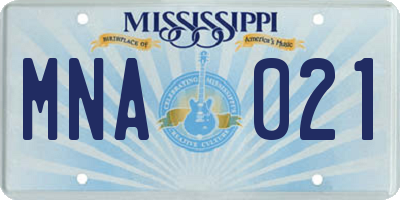 MS license plate MNA021