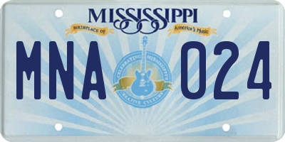 MS license plate MNA024