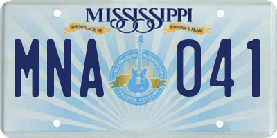 MS license plate MNA041