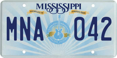 MS license plate MNA042