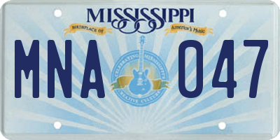 MS license plate MNA047