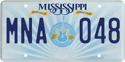 MS license plate MNA048