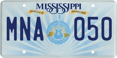 MS license plate MNA050