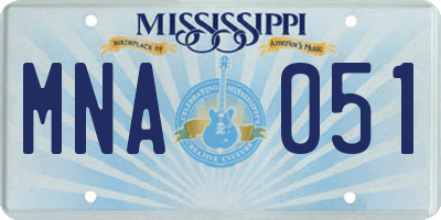 MS license plate MNA051