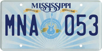 MS license plate MNA053