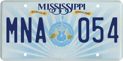 MS license plate MNA054