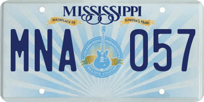 MS license plate MNA057