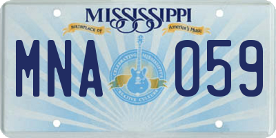 MS license plate MNA059