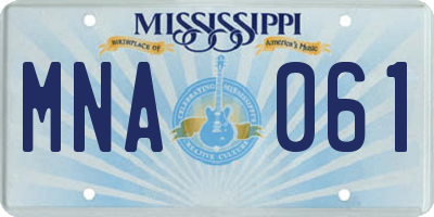 MS license plate MNA061