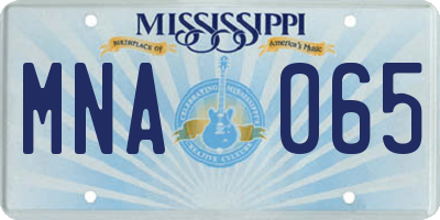 MS license plate MNA065