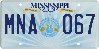 MS license plate MNA067