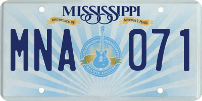MS license plate MNA071